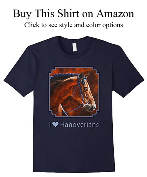 Hanoverian warmblood dressage horse t-shirt