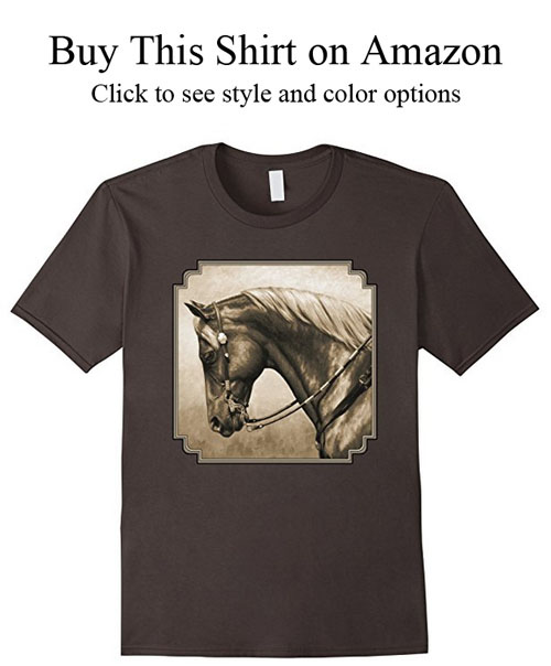 Western quarter horse aged photo effect t-shirt